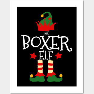 Boxer Elf Matching Family Group Christmas Party Pajamas Posters and Art